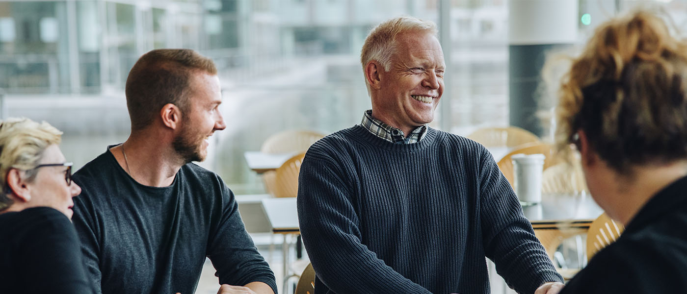 Happy people in a causal business setting